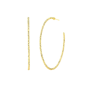 14K YELLOW GOLD DISCO HOOPS (2")