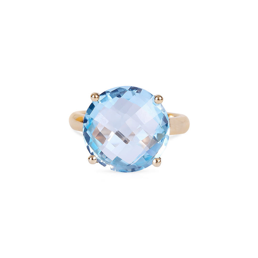 BLUE TOPAZ CANDY COCKTAIL RING