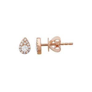 14K ROSE GOLD BRYN TEAR DROP DIAMOND STUDS
