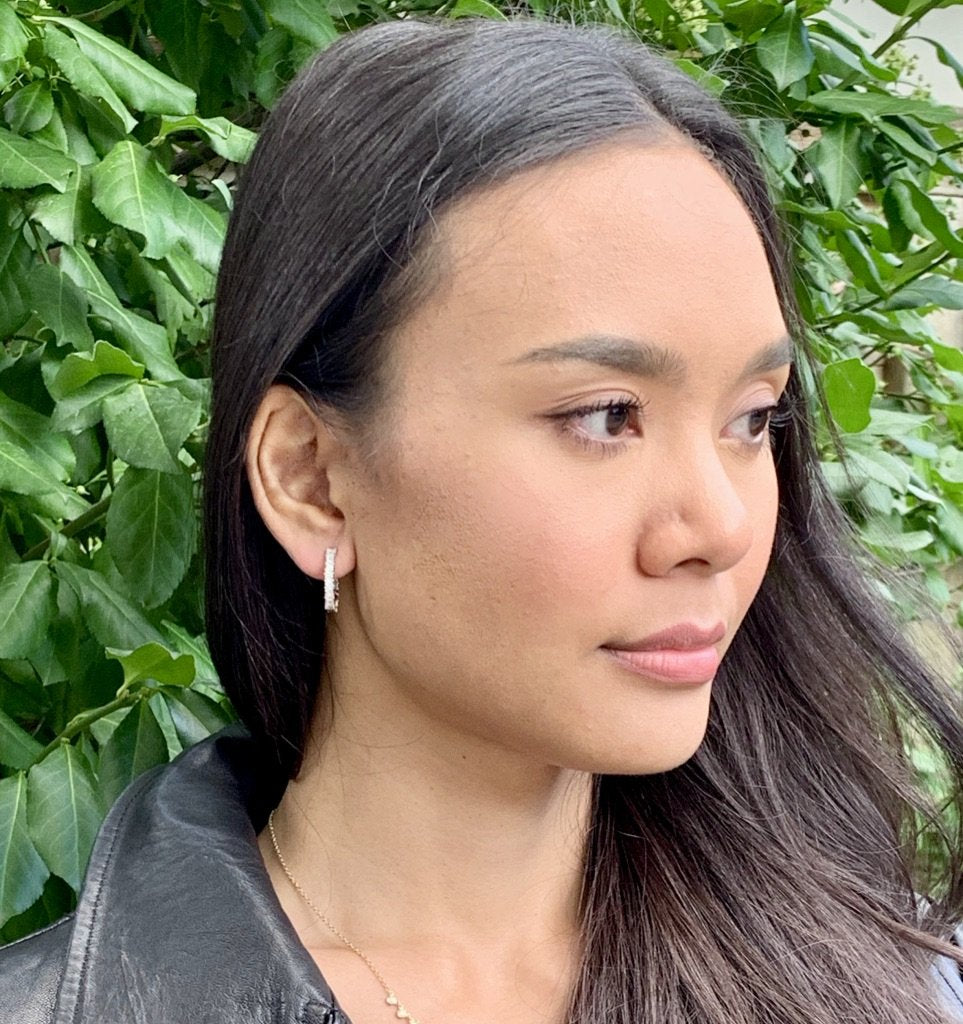 CHARLOTTE BAGUETTE DIAMOND HOOPS