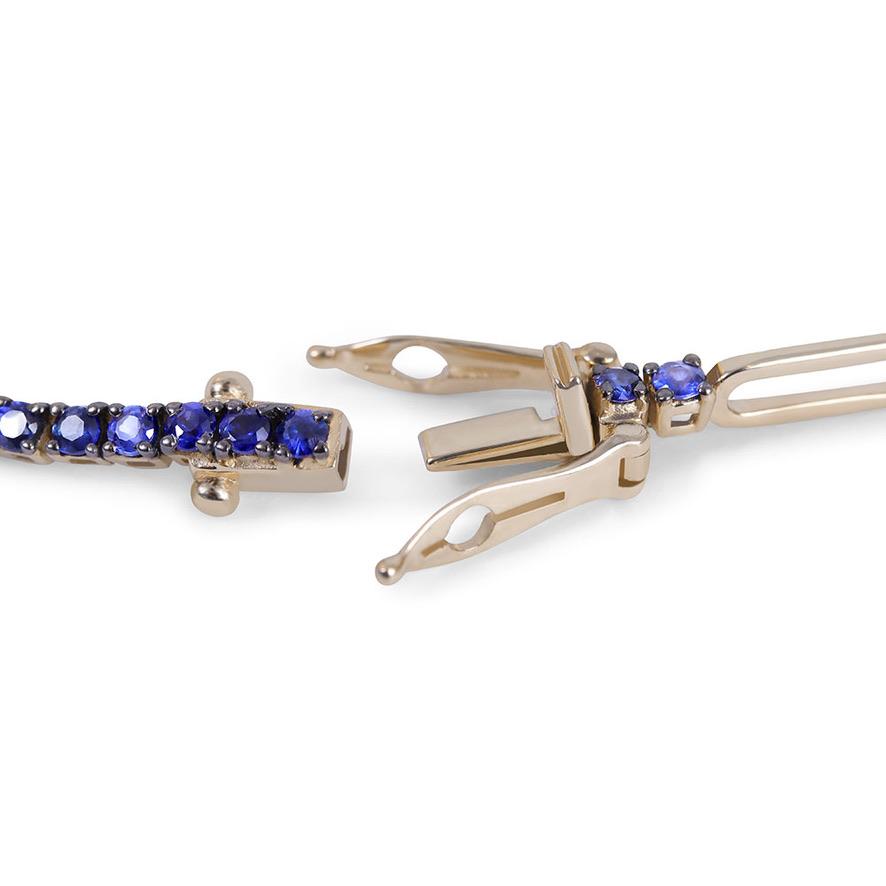 SAPPHIRE AND DIAMOND HALF TENNIS HALF PAPERCLIP CHAIN BRACELET