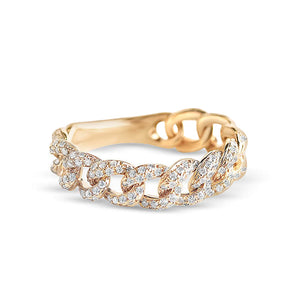 14K GOLD DIAMOND CHAINLINK RING