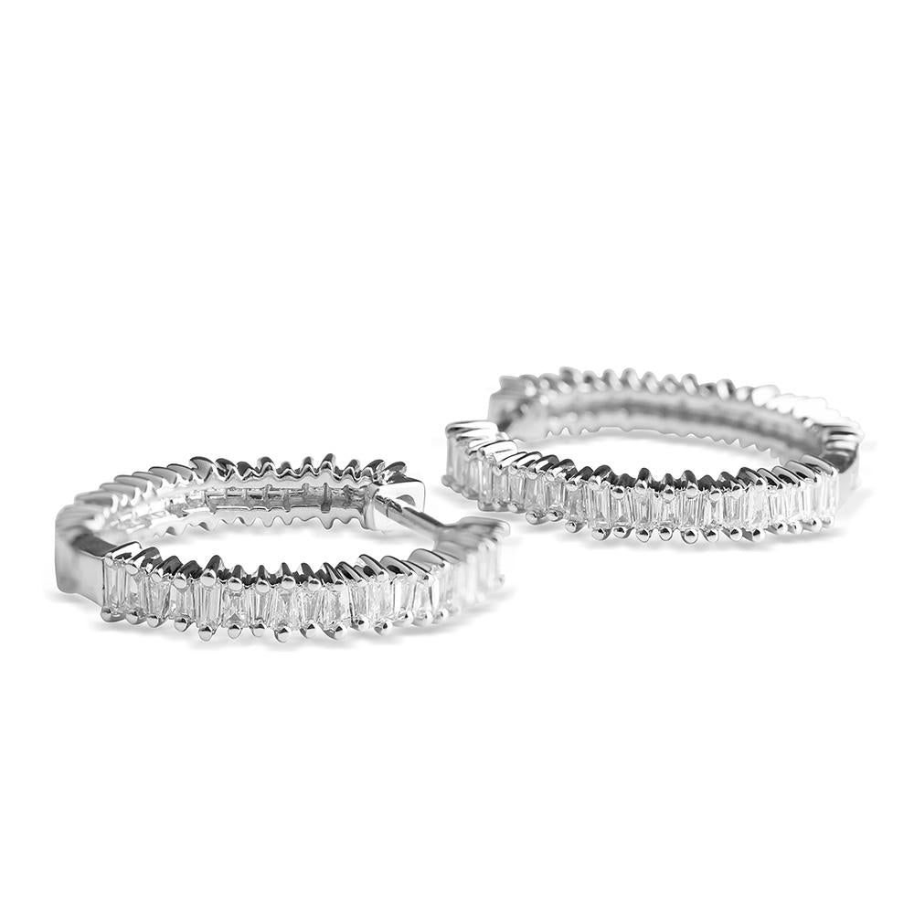 BAGUETTE DIAMOND HOOP EARRINGS