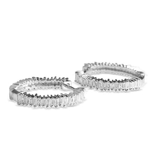 BAGUETTE DIAMOND HOOP EARRINGS