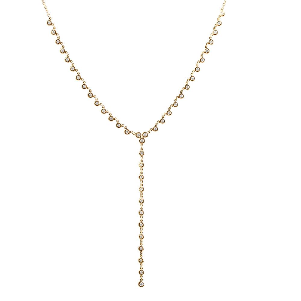 Diamond and Gold Lariat Necklace