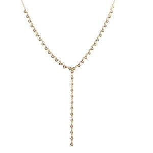 Diamond and Gold Lariat Necklace