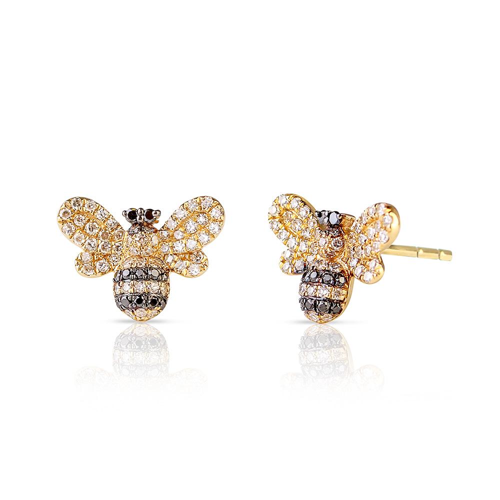 DIAMOND BUMBLE BEE STUDS