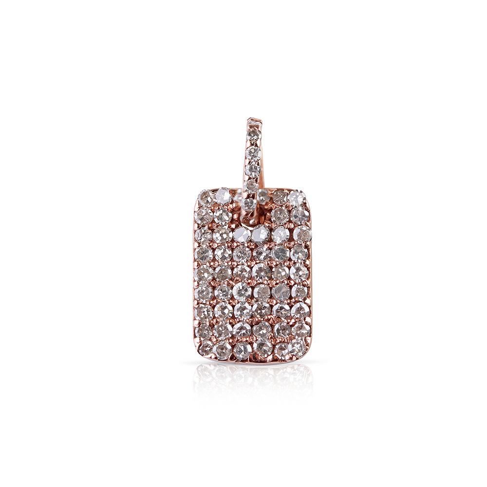 MINI DIAMOND DOG TAG ROSE GOLD