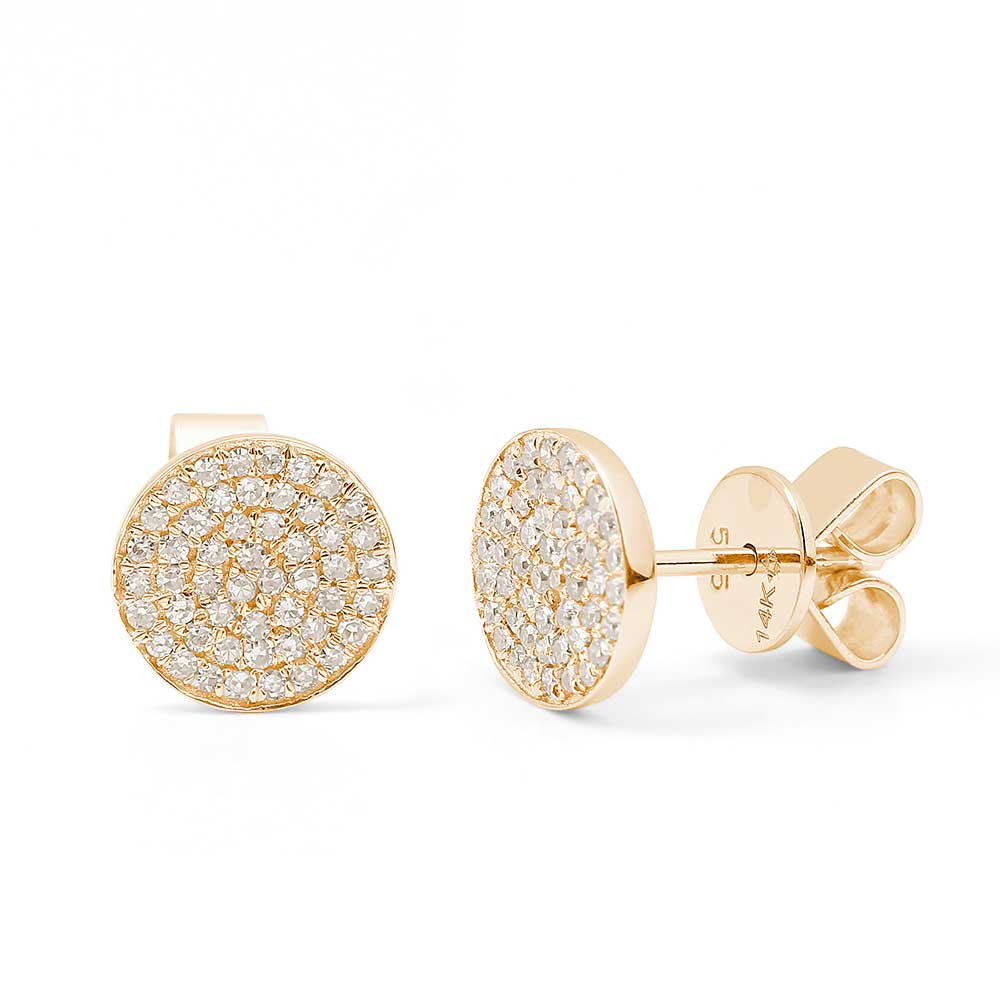 14K GOLD ROUND DIAMOND EARRINGS