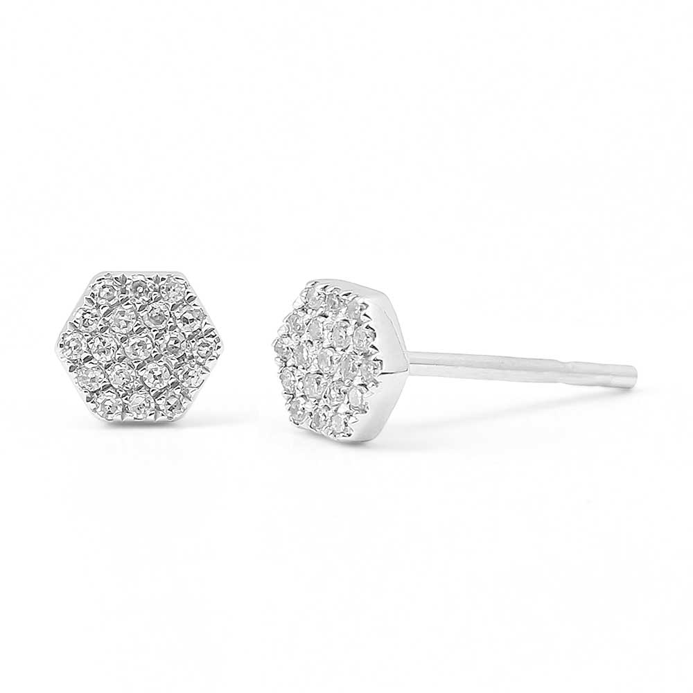 Hexagon Diamond Earrings