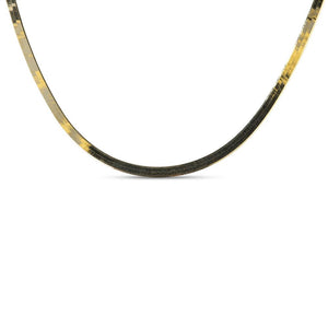 14K SOLID LIQUID GOLD HERRINGBONE NECKLACE