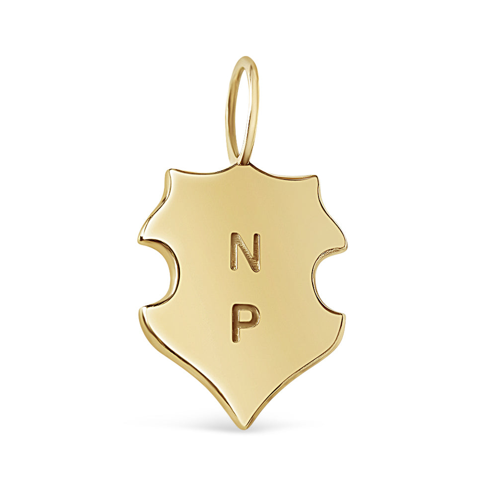 14K GOLD PERSONALIZED SHIELD CHARM