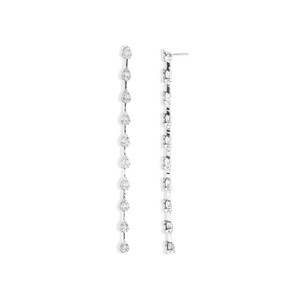 14K GOLD PEAR SHAPED DIAMOND DROP EARRINGS