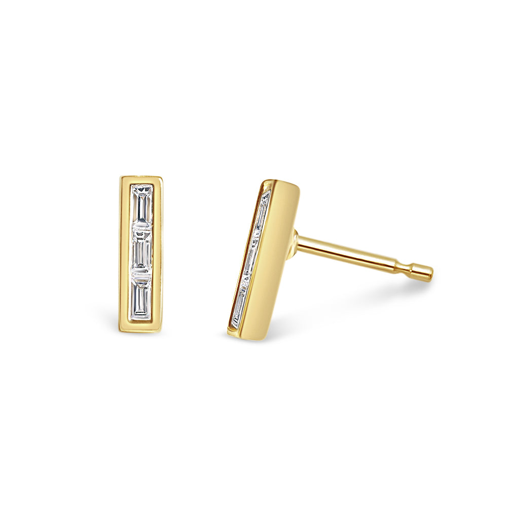BAGUETTE DIAMOND BAR EARRINGS