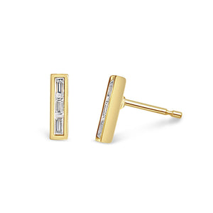 BAGUETTE DIAMOND BAR EARRINGS