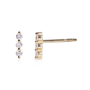 BEZELED DIAMOND BAR EARRINGS