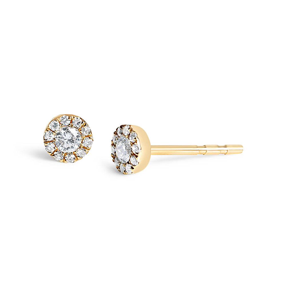 14K GOLD BRILLIANT CUT DIAMOND EARRINGS