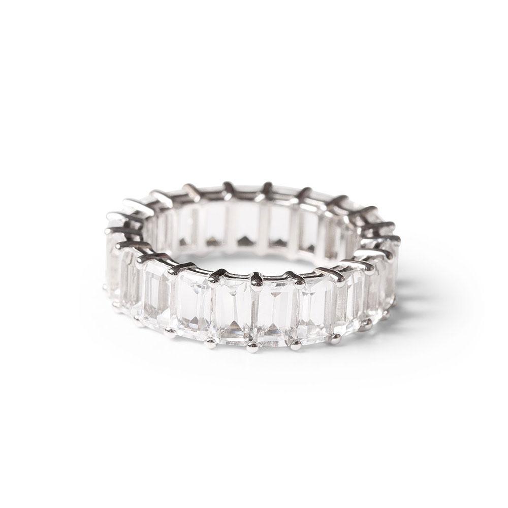  TOPAZ EMERALD CUT ETERNITY BAND