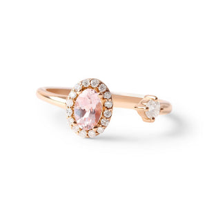 MORGANITE WITH DIAMOND WRAP RING