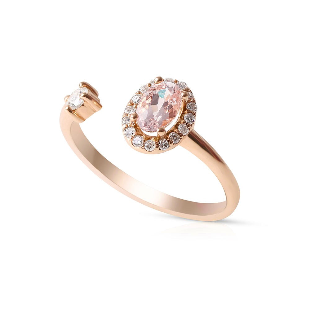 MORGANITE WITH DIAMOND WRAP RING