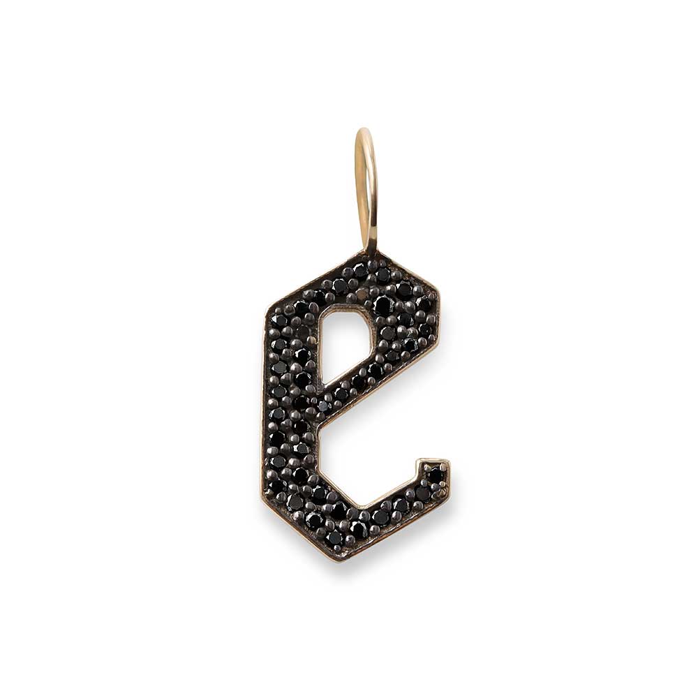 DIAMOND GOTHIC LETTER E CHARMS