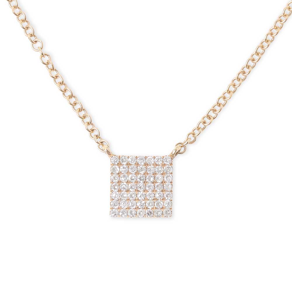14K GOLD SQUARE DIAMOND PENDANT