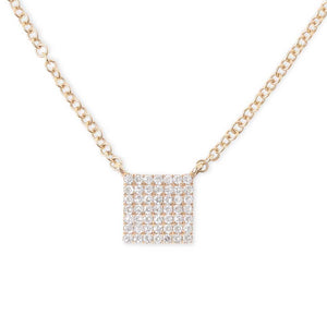 14K GOLD SQUARE DIAMOND PENDANT