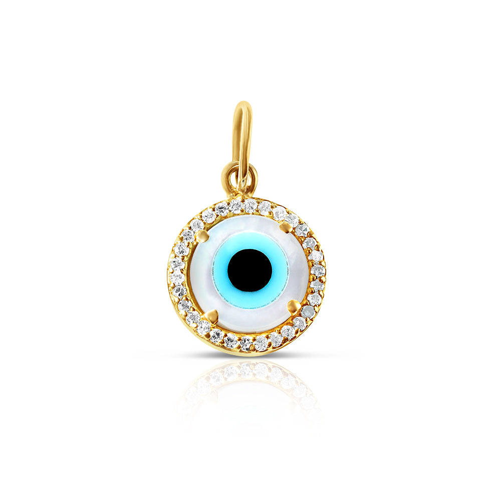 MEDIUM MOTHER OF PEARL EVIL EYE CHARM