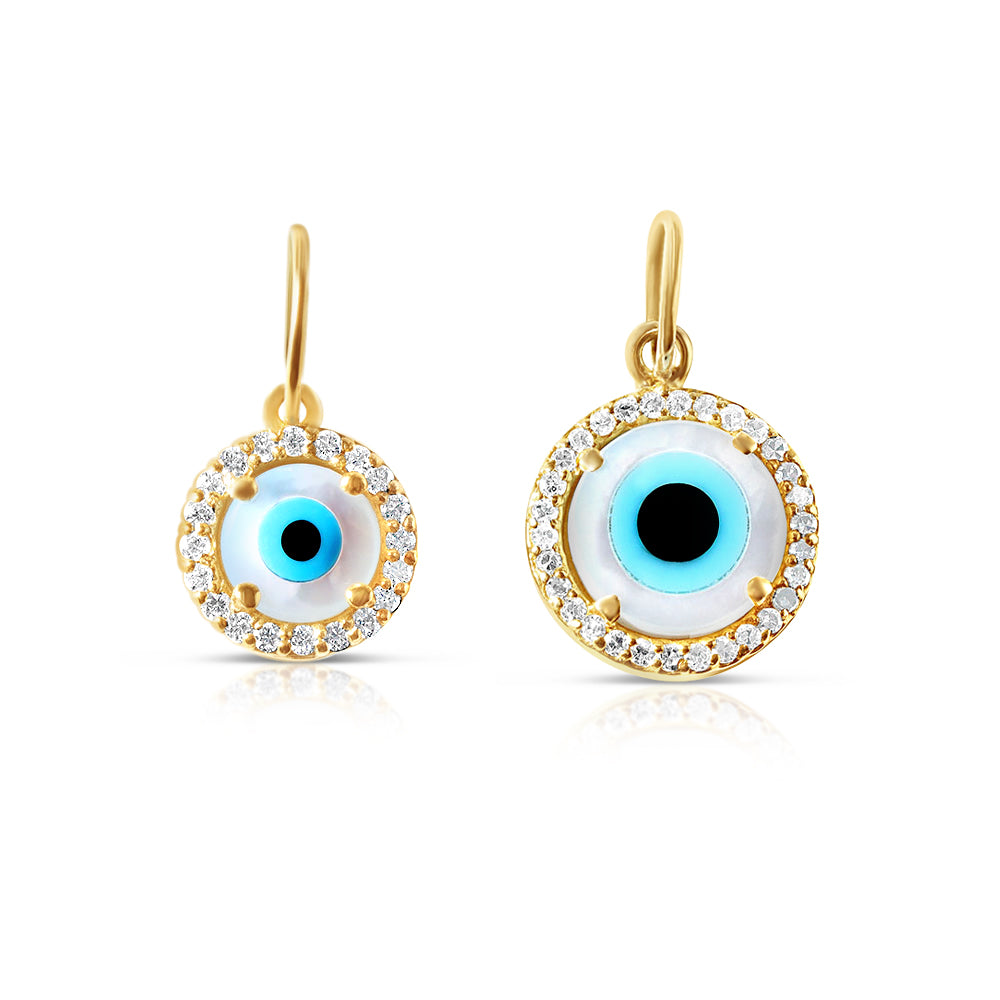 SMALL AND LARGE MOTHER OF PEARL EVIL EYE CHARM