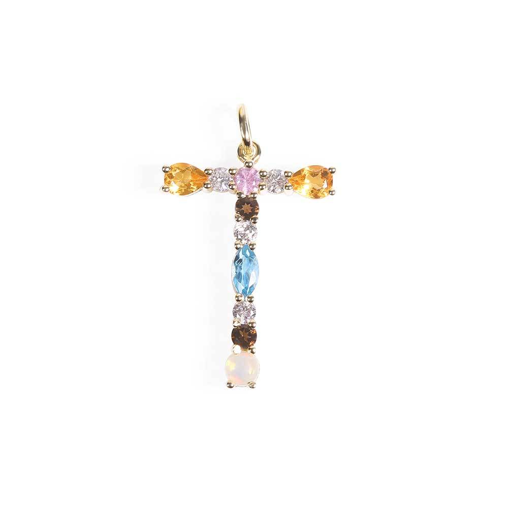 GEMSTONE LETTER CHARM