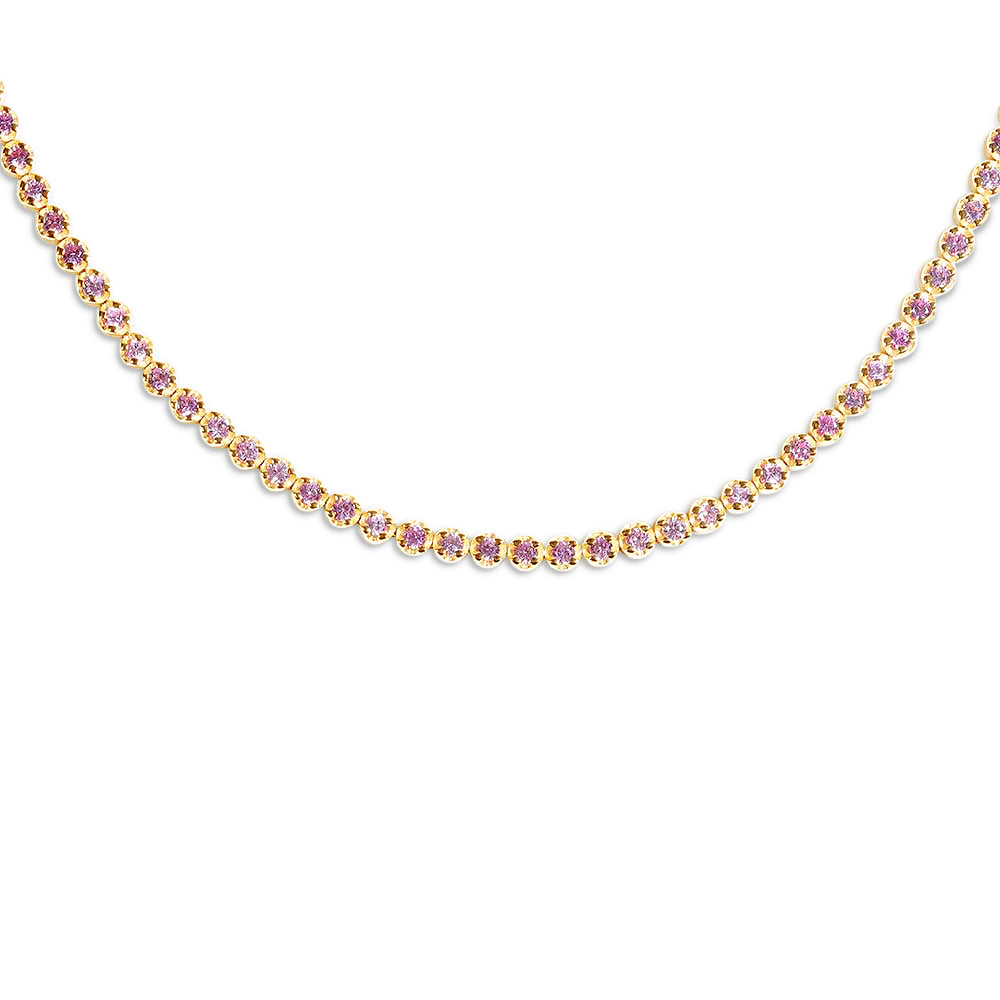 PINK SAPPHIRE TENNIS NECKLACE