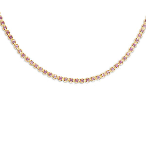 PINK SAPPHIRE TENNIS NECKLACE
