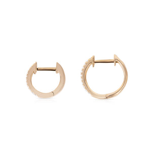 14K GOLD SINGLE ROW DIAMOND HUGGIES 10 MM VS 12 MM