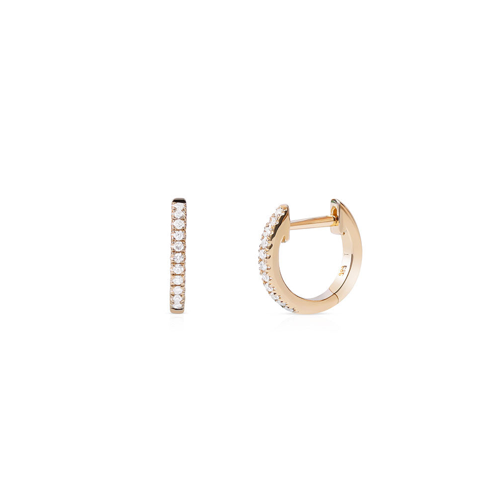 10MM SINGLE ROW DIAMOND HUGGIES