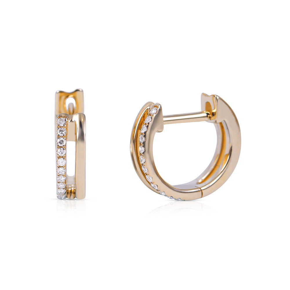 PAIGE DOUBLE DIAMOND HUGGIE EARRINGS