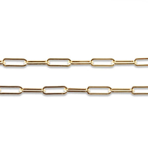 14K Solid Gold Paperclip Chain Necklace