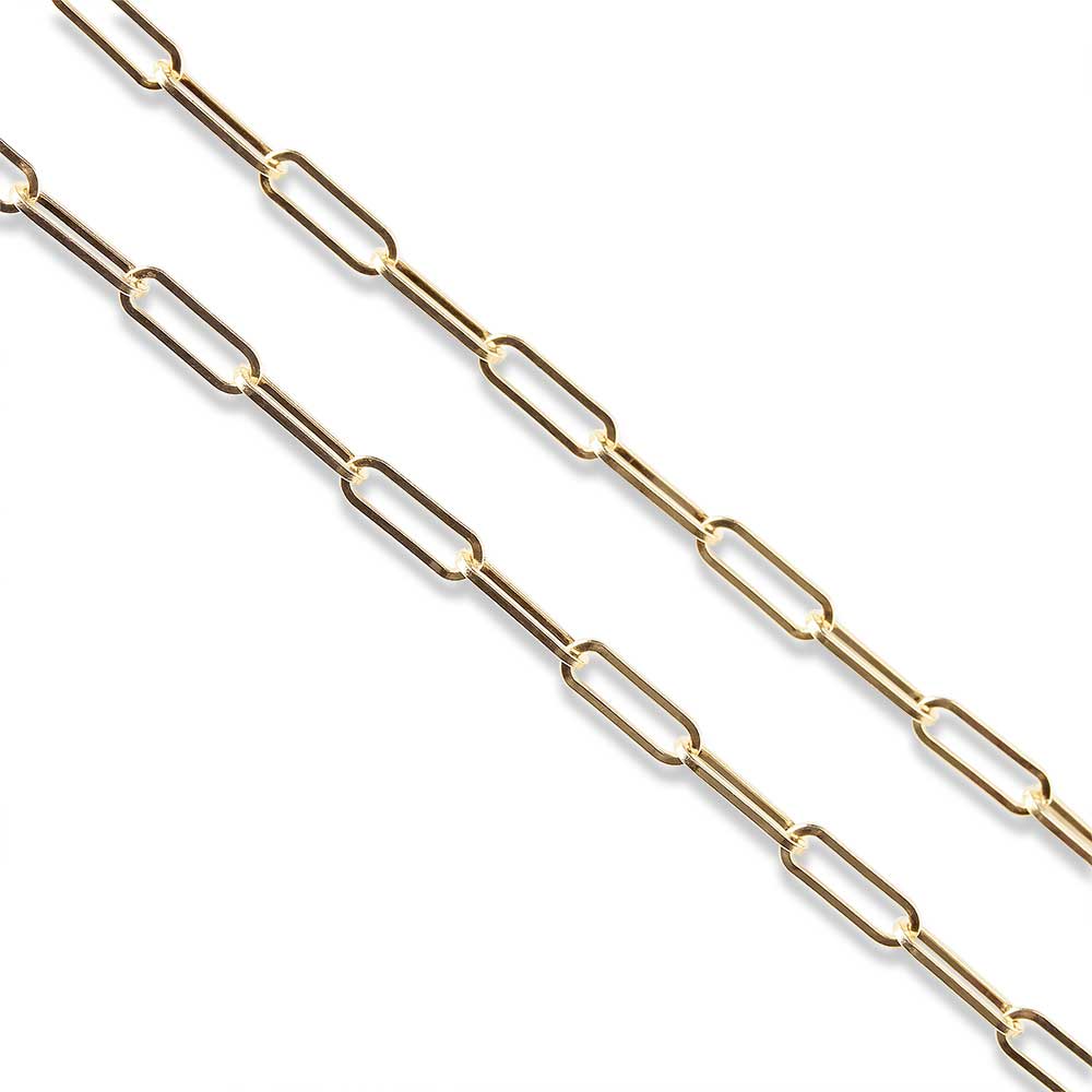 Solid Gold Paperclip Chain Necklace