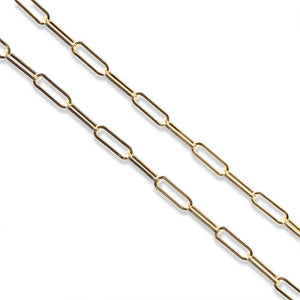 Solid Gold Paperclip Chain Necklace