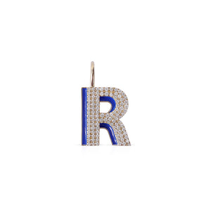 DIAMOND AND ENAMEL LETTER CHARM