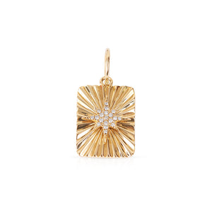 FLUTED 14K GOLD WITH DIAMOND STAR CHARM