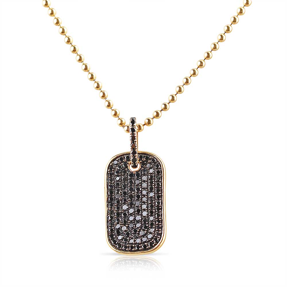 BLACK DIAMOND DOG TAG CHARM