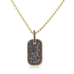 BLACK DIAMOND DOG TAG CHARM