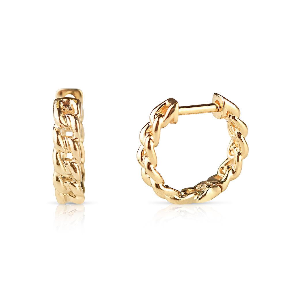 SOLID GOLD CHAIN LINK HUGGIES