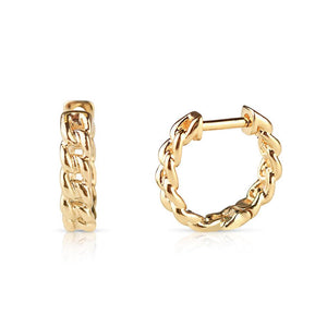 SOLID GOLD CHAIN LINK HUGGIES