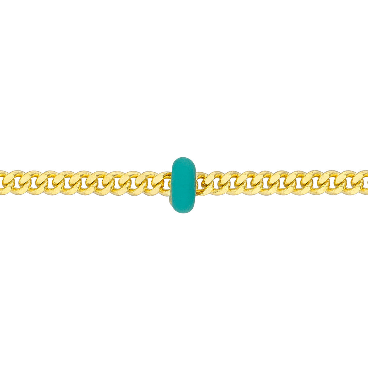 14K GOLD CUBAN CHAIN WITH ENAMEL BEADS