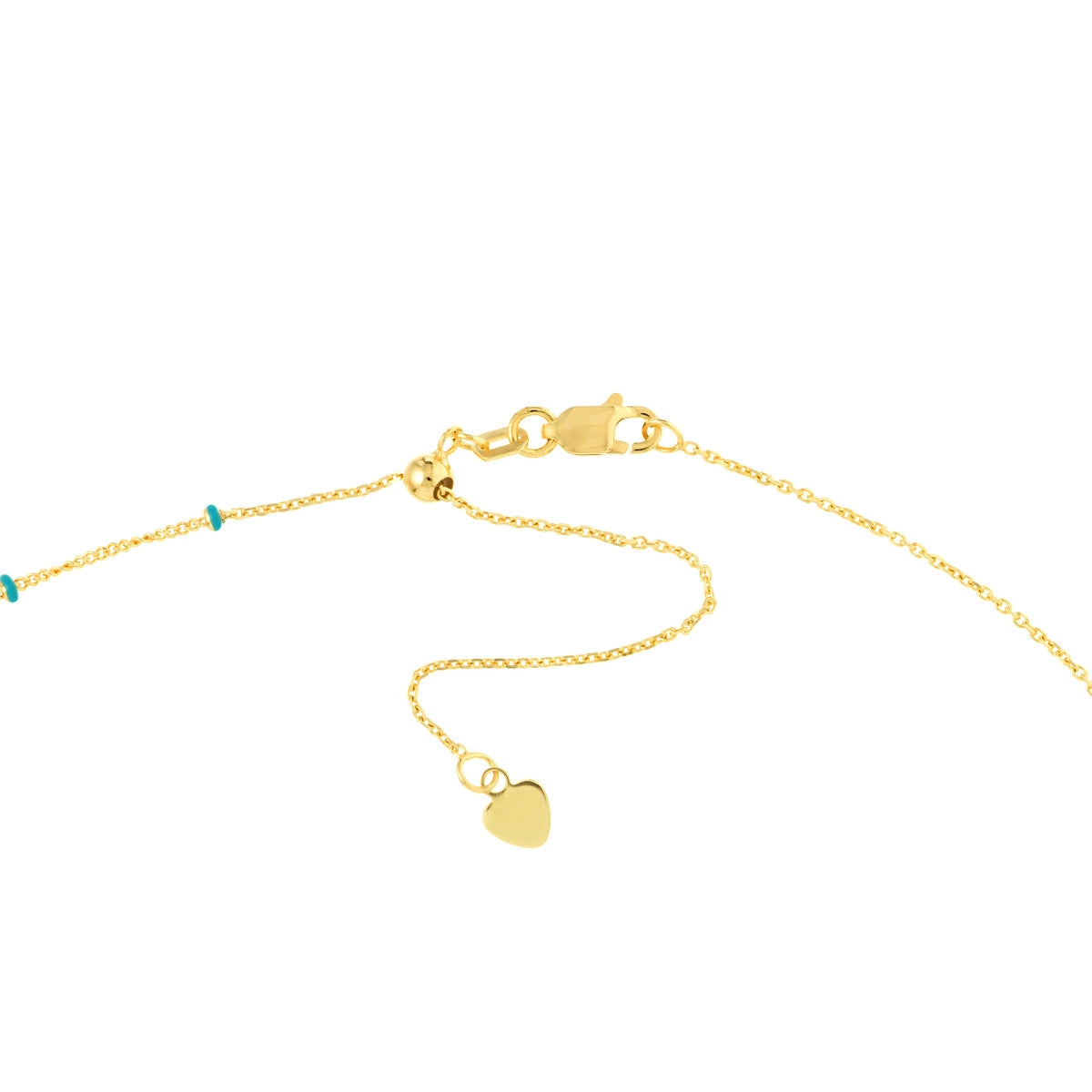 14K GOLD CUBAN CHAIN WITH ENAMEL BEADS