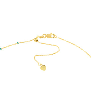 14K GOLD CUBAN CHAIN WITH ENAMEL BEADS