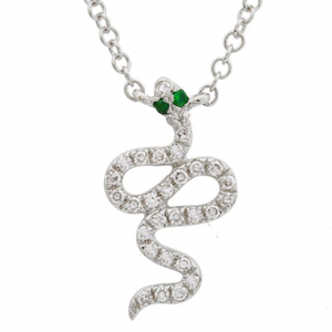 WHITE GOLD DIAMOND SNAKE NECKLACE