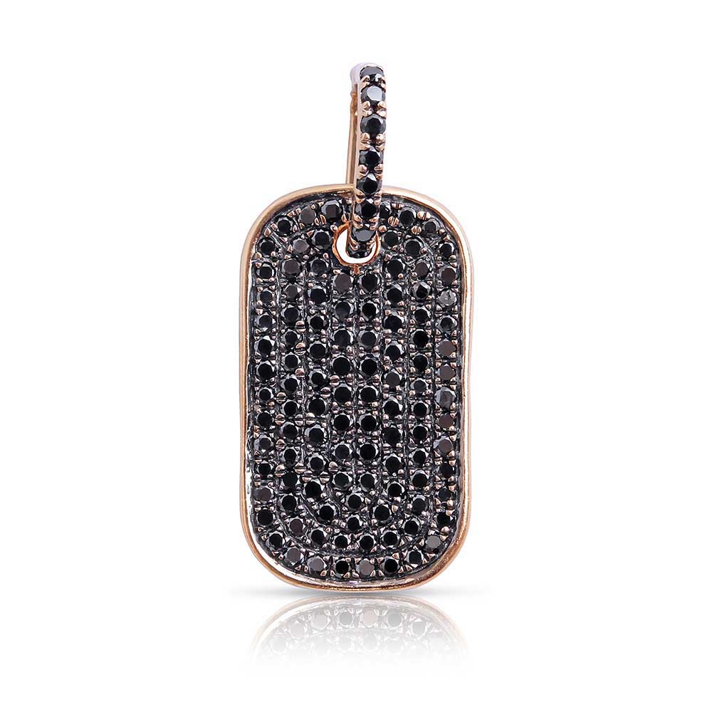 black diamond dog tag charm
