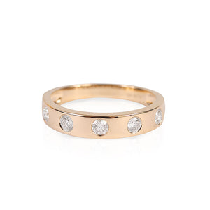 SERENA 14K GOLD BAND WITH INSET DIAMONDS